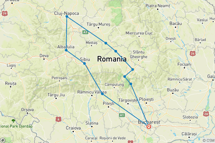 Carte du circuit Circuit privé de luxe en Transylvanie