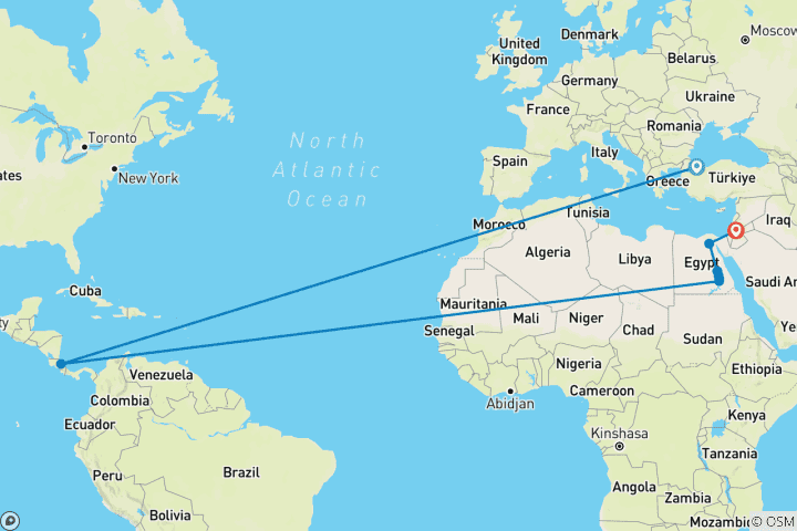 Map of Three Lands, One Journey: Türkiye & Egypt & Jordan International and domestic flights included (14 Day)