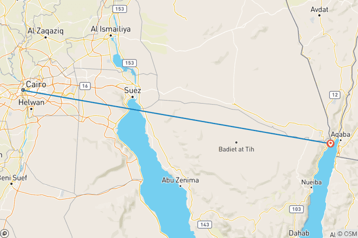 Map of Cairo/Taba 3 Days / 2 Nights