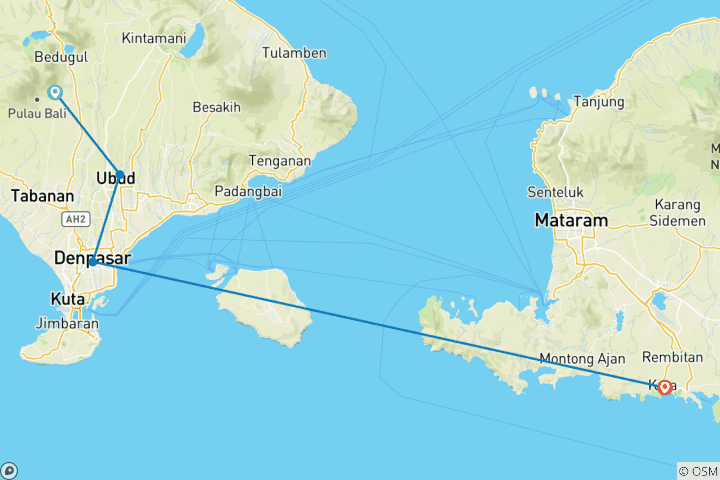 Map of 13-Day Bali Life Adventure