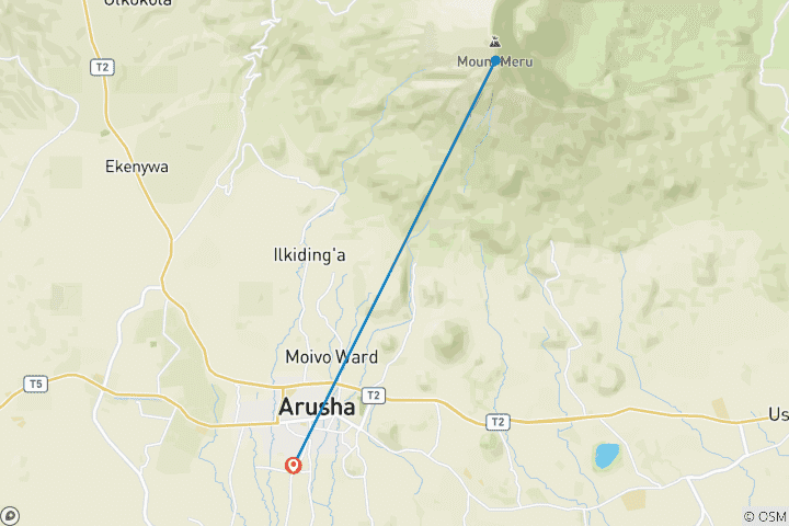 Kaart van Beste 3 Daagse Expeditie Wandeltocht Mount Meru met de laagste en meest betaalbare prijs.