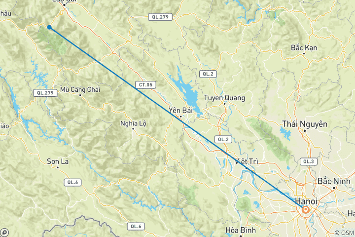 Map of Sapa Trekking 2 Days 1 Night Overnight At Hotel