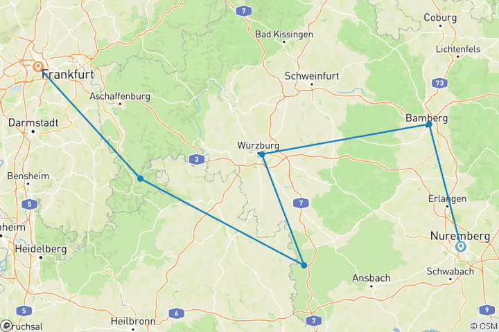 Carte du circuit Noël au cœur de l'Allemagne 2026