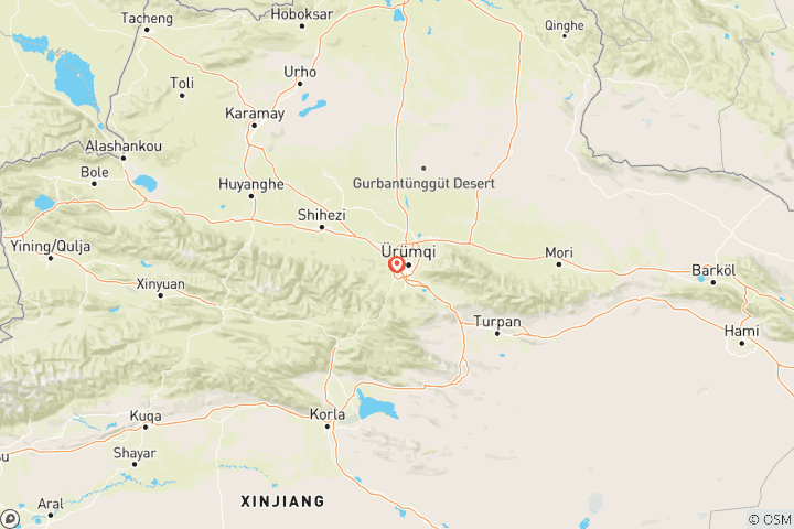 Karte von Mengkede Ancient Trail Trekking Tour | Episches 8-tägiges Xinjiang Abenteuer (Seidenstraßen-Expedition)