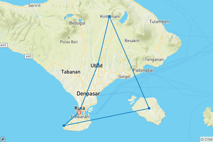 Kaart van Beste huwelijksreis op Bali - eerste klas privé-rondreis
