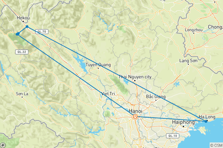 Carte du circuit Circuit de 7 jours au Vietnam : Hanoi City / Halong Bay / Sapa - Fansipang Peak