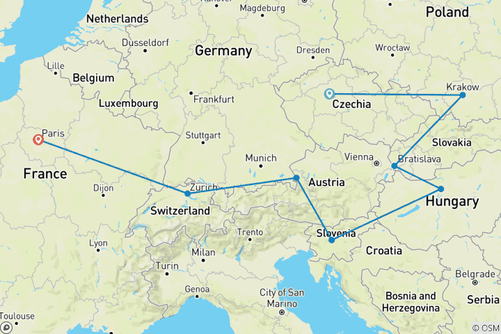 Karte von Europäische Schätze