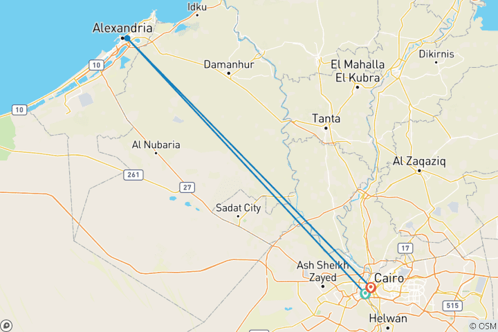 Map of 3 Days Private Package To Cairo & Giza & Alexandria