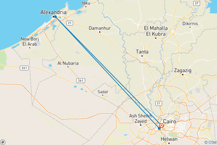 Carte du circuit Explorez l'histoire de l'Égypte : Un étonnant circuit culturel de 5 jours