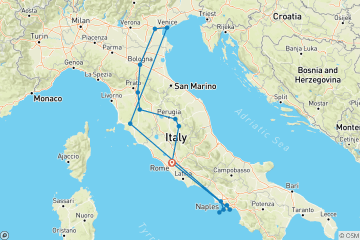 Map of La Dolce Vita - 11 days