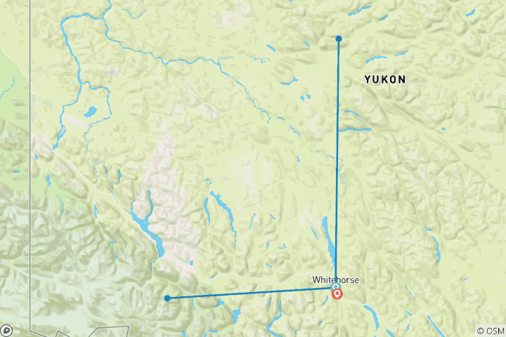 Karte von Kanureise auf dem Yukon River - die besten Wildwasserflüsse (7 Tage)