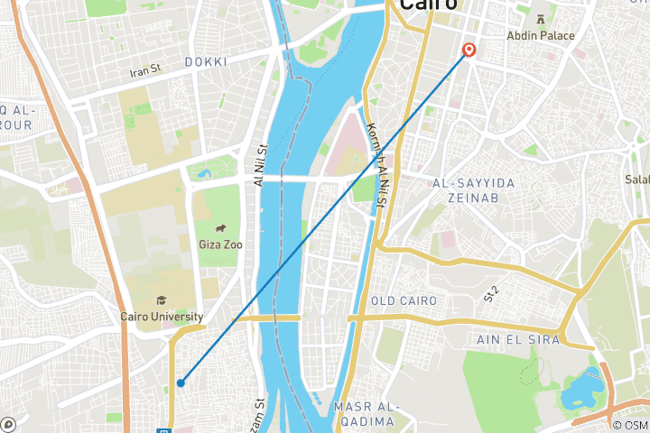 Carte du circuit Excursion d'une journée aux pyramides de Gizeh, au Sphinx, à Saqqara et à Memphis