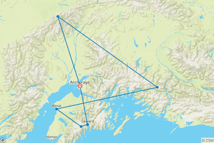 Map of Heart of Alaska Inn Based Tour