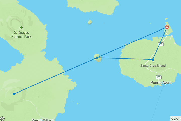 Map of Galapagos Island Hopping 6 Days