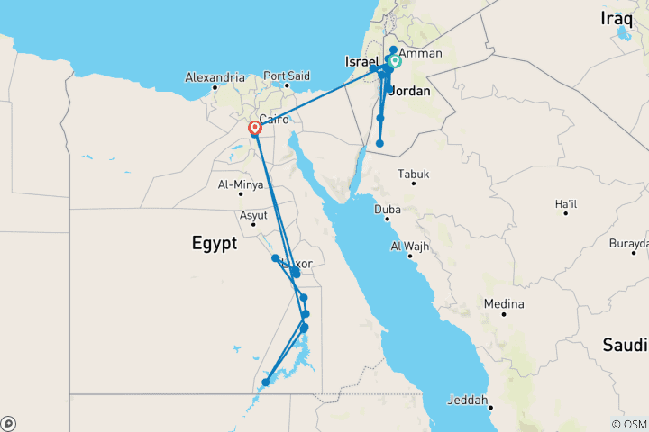 Map of Petra and the Nile