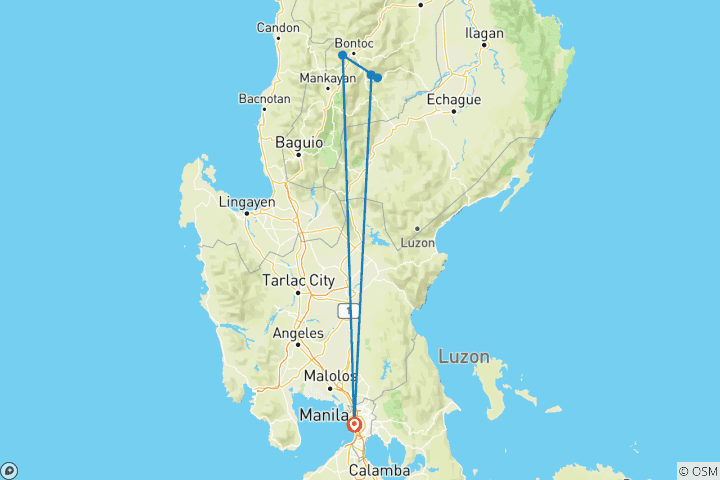 Map of Sagada & Banaue Rice Terraces 4-Day Tour