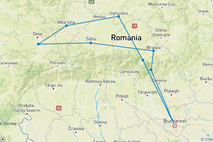 Carte du circuit Châteaux, forteresses et citadelles en Transylvanie