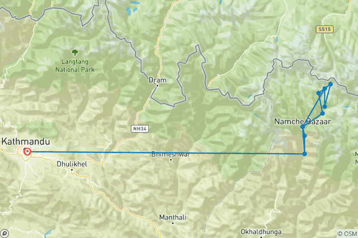 Map of Everest Base Camp - Guided *TREK*