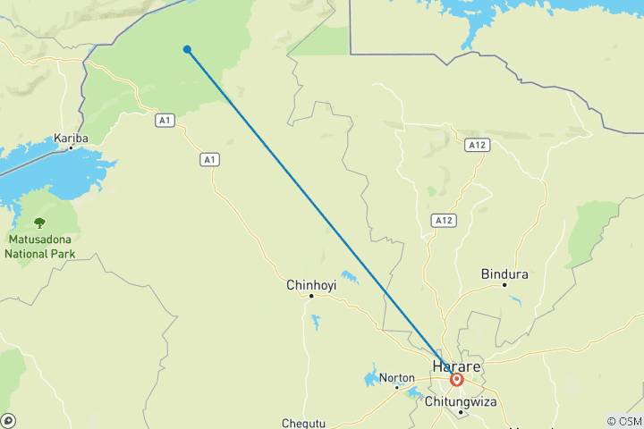 Carte du circuit 4 jours Chitake Springs Mana Pools National Park Zimbabwe