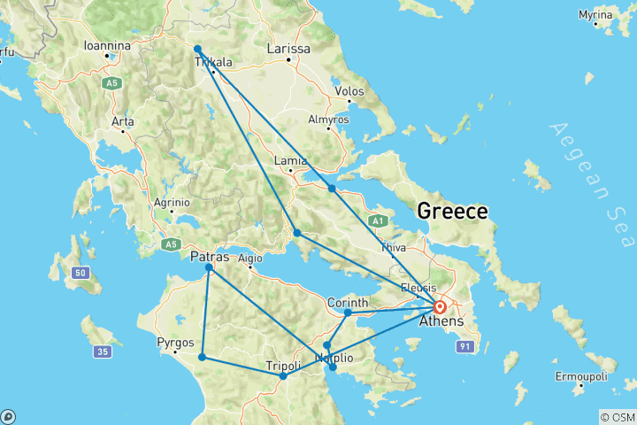 Kaart van 8 dagen COMPLETE GRIEKenLAND