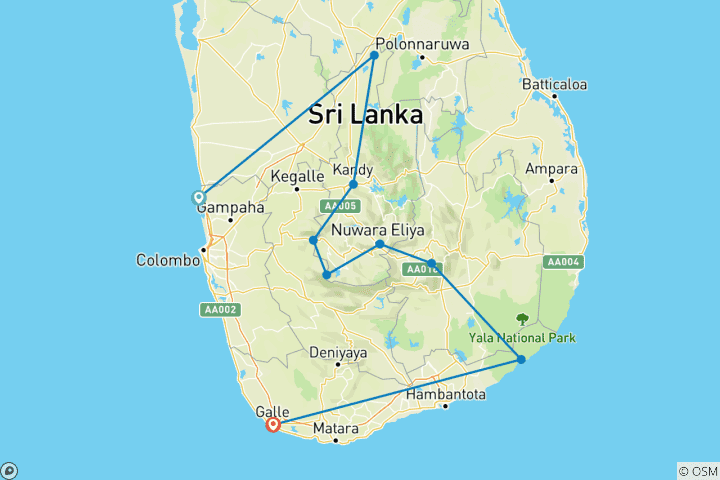 Map of Sri Lanka Adventure Escape