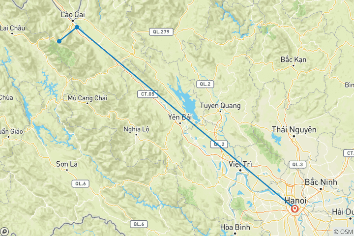 Map of 2-Day Amazing Sapa Trek With Sleeper Train From Hanoi - Overnight At Homestay