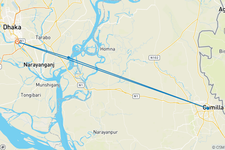 Mapa de Vacaciones en Bangladesh con una impresionante experiencia de crucero fluvial