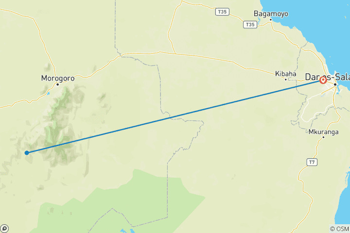 Map of 3 Days Mikumi National Park