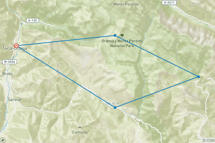 Carte du circuit PN de Trek d'Ordesa