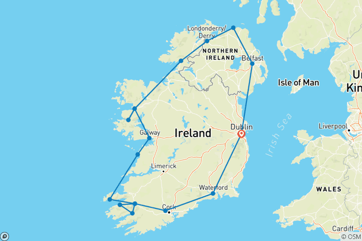 Map of Irish Classic - 12 Days/11 Nights