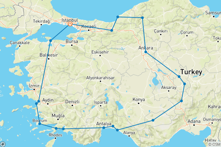 Karte von Das Beste aus der Türkei - 11 Tage