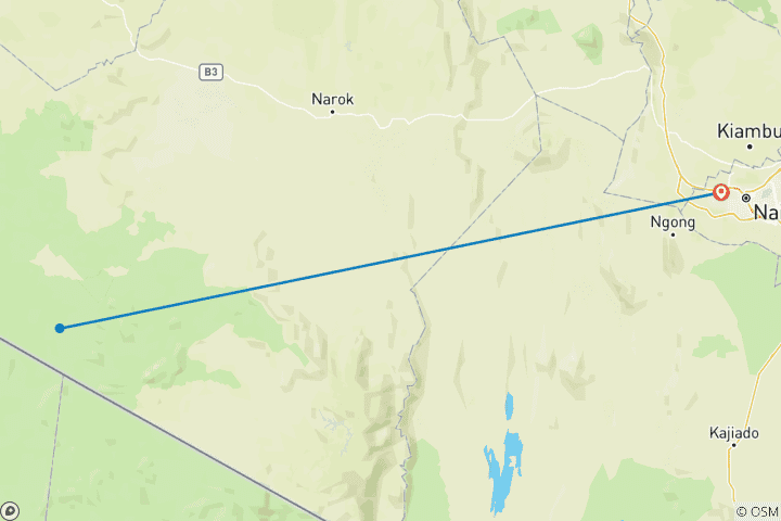 Map of 3-Day Masai Mara Serena Luxury Lodge Private Safari on a 4x4 Land Cruiser Jeep