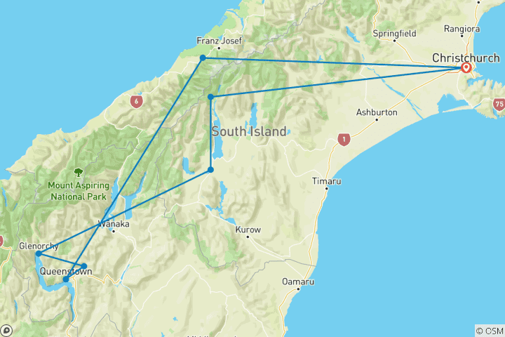 Carte du circuit Nouvelle-Zélande active