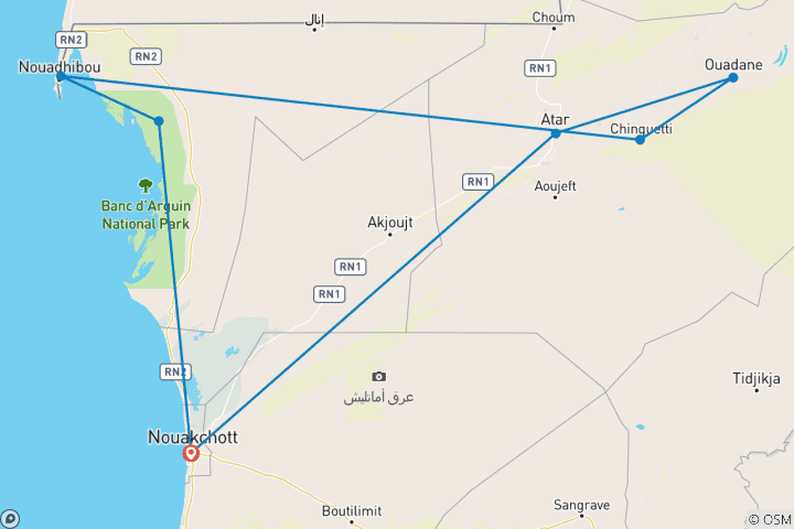 Map of Discover Mauritania