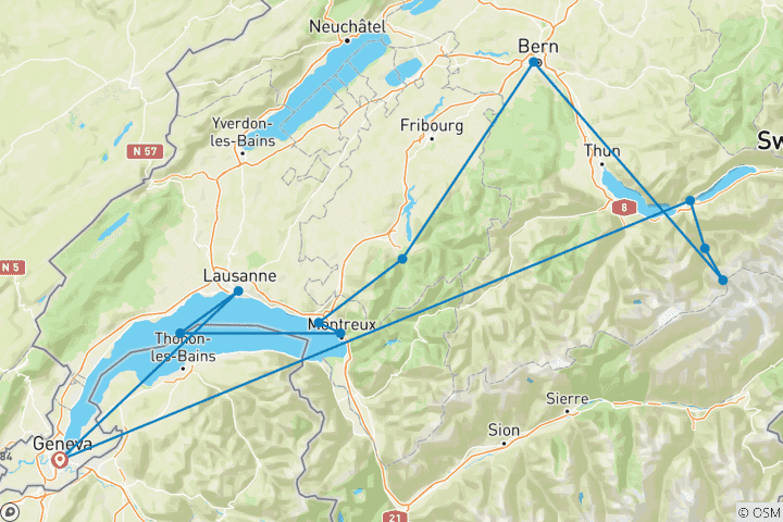 Carte du circuit Une Suisse époustouflante