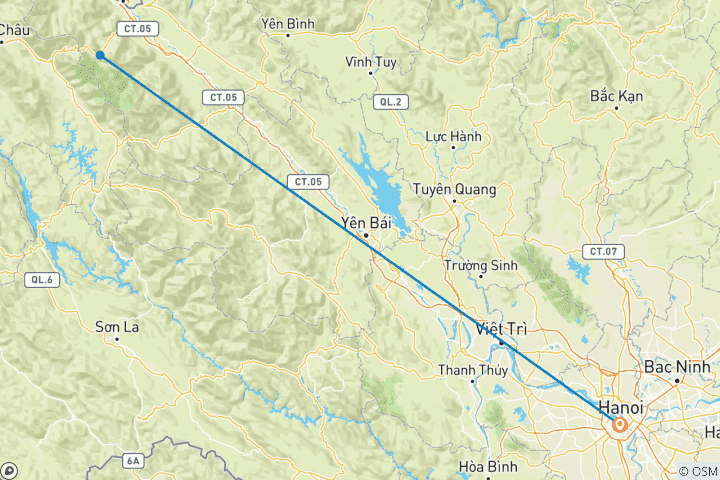 Karte von Von Hanoi-Sapa 3d2n Trekking Hotel + Bungalow mit lokalem Führer