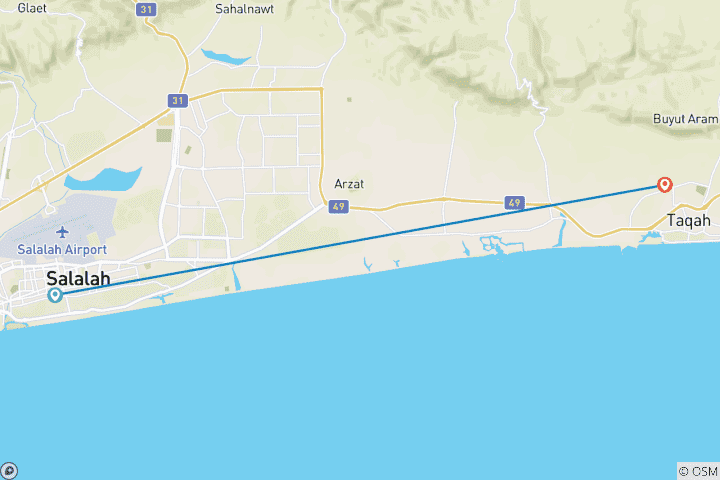 Carte du circuit Sud d'Oman