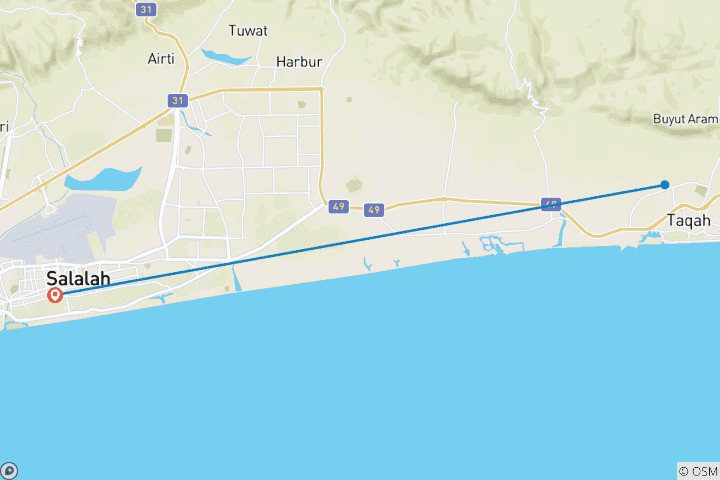 Carte du circuit Sud d'Oman