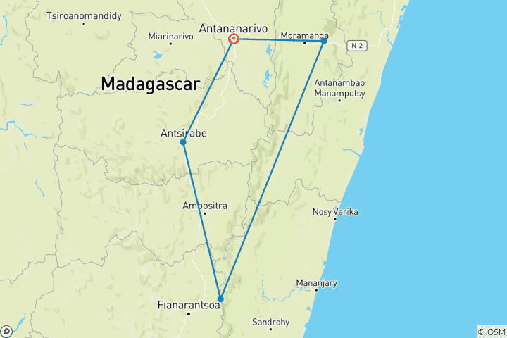 Mapa de Observación de aves en la selva tropical