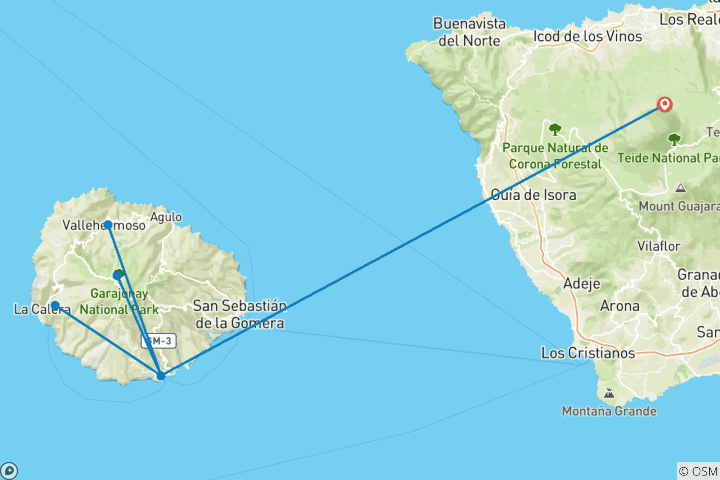 Carte du circuit Nouvel An à La Gomera (8 jours)