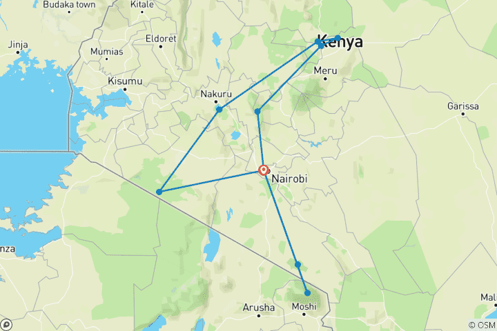 Map of The Plains of Africa Kenya Wildlife Safari (Nairobi to Amboseli) (2024)