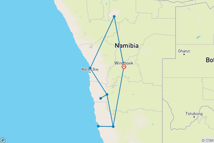 Map of 9 Days Canyons, Dunes & Wildlife * DEPARTING TUESDAYS