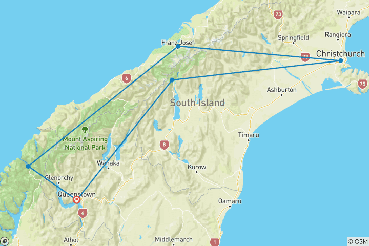 Carte du circuit Scènes du Sud en 5 jours