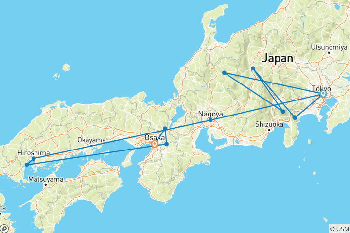 Map of Discovering Japan Tokyo to Osaka (2024)