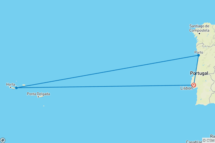 Carte du circuit Lisbonne, Porto et les Açores