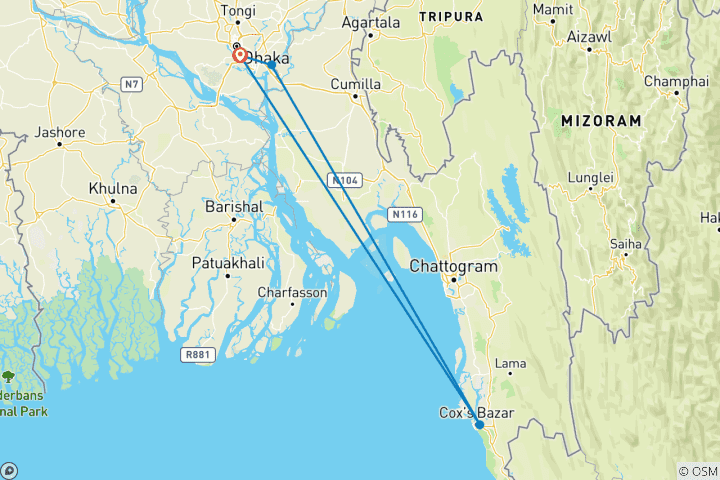 Map of Experience Bangladesh through Thrilling Adventures & Lifestyles