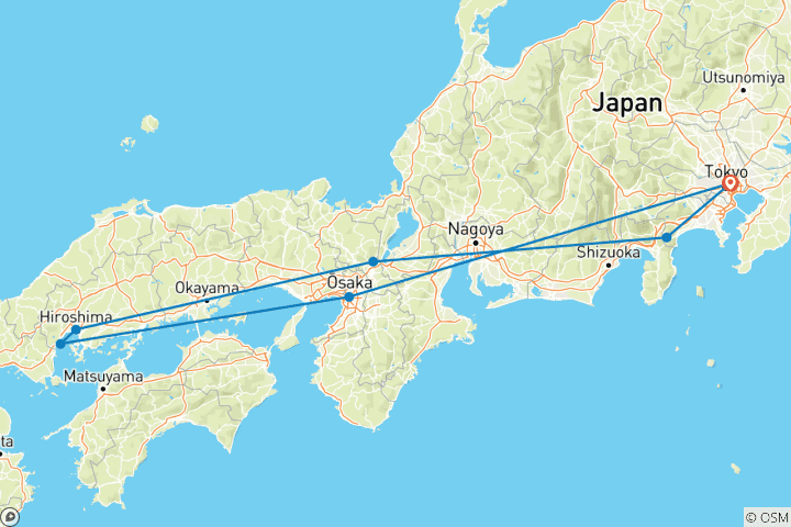 Mapa de Japón al descubierto - 11 días