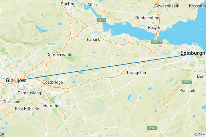 Carte du circuit Best of Scottish Lochs, the Highlands, Edinburgh and Glasgow in 6Days - Partiellement guidé, Indépendant