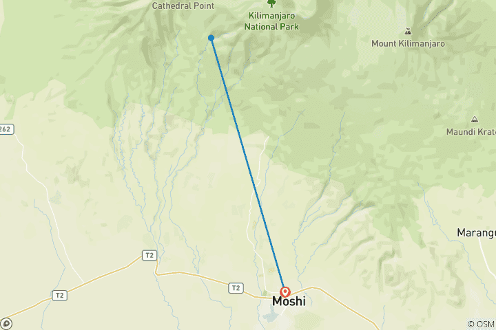 Karte von Der beste Kilimanjaro- Tagesausflug über die Machame-Route - Die kurze Klettertour am Kilimanjaro