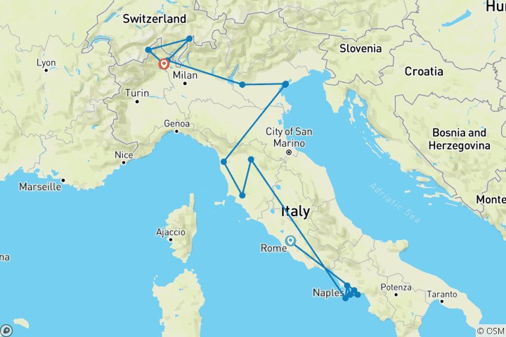 Map of Italian Vistas  (Rome to Stresa) (2024)